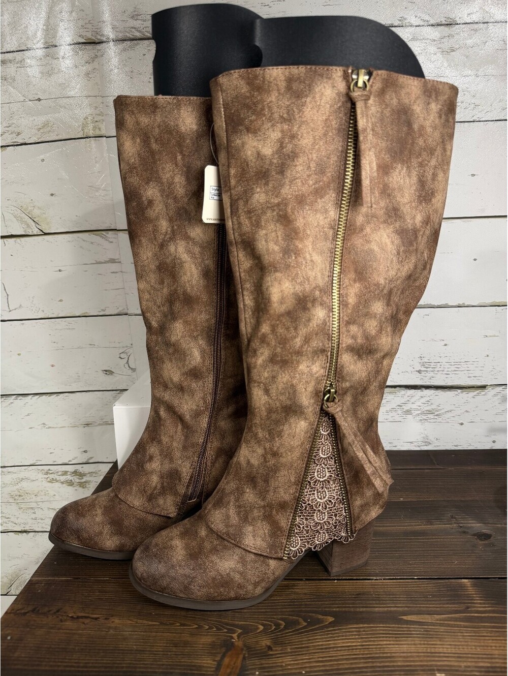 Southern Fried Chics- Southern Sass Tall Brown Boots NWT Size 8 Wide Calf